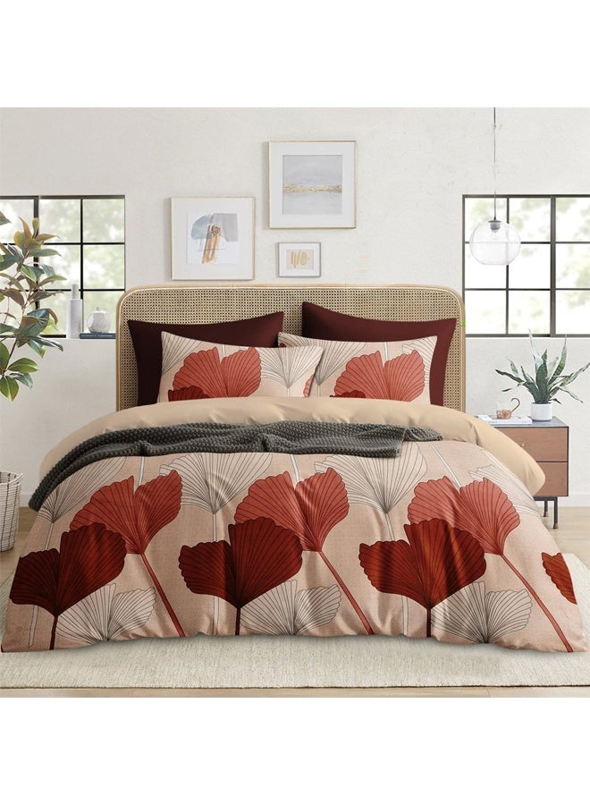 AURIO Premium Queen Size Fitted Bedsheet with 2 Pillowcases – Modern Design – Deep Pocket (180x200+35 cm) Soft, Breathable Microfiber Bedding Set for Home Comfort - Image 1